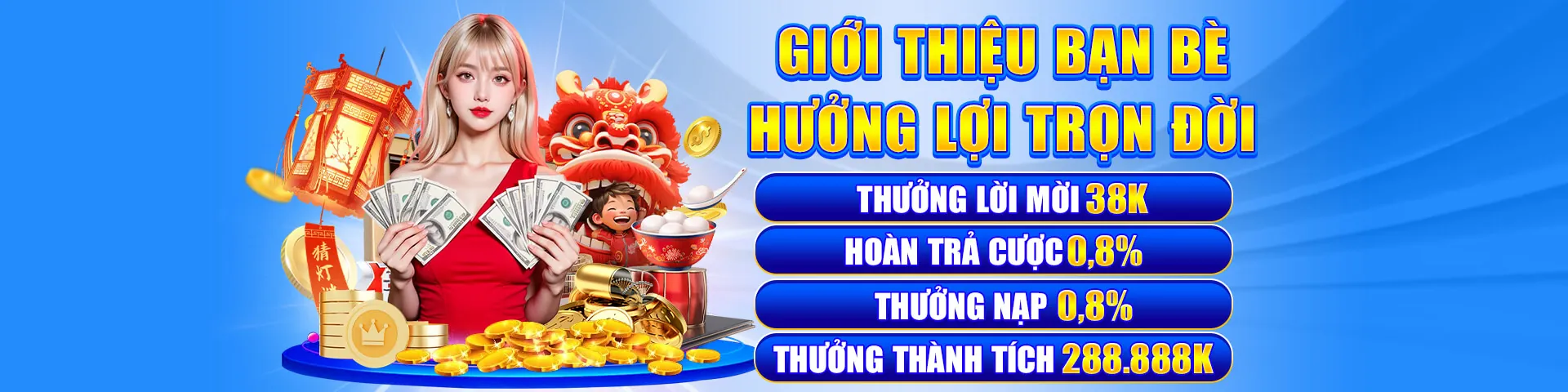 Hình ảnh chào mừng nền tảng giải trí trực tuyến nhận 58k